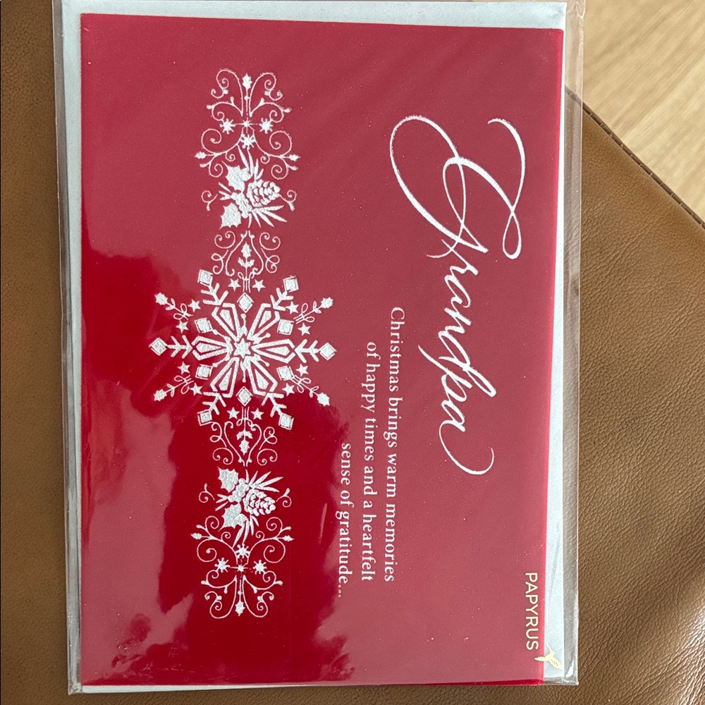 Papyrus Red and White Snowflake Christmas Card